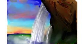 Drawing of Waterfall by Rose rocket