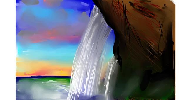 Drawing of Waterfall by Rose rocket
