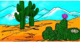 Drawing of Cactus by InessA