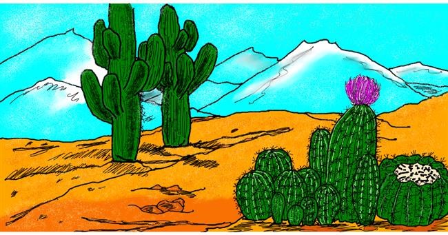 Drawing of Cactus by InessA