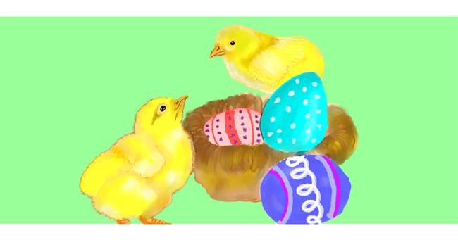 Drawing of Easter chick by Kim