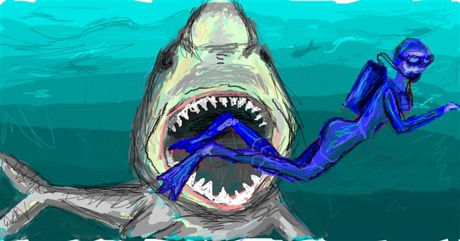 Drawing of Shark by Paranoia