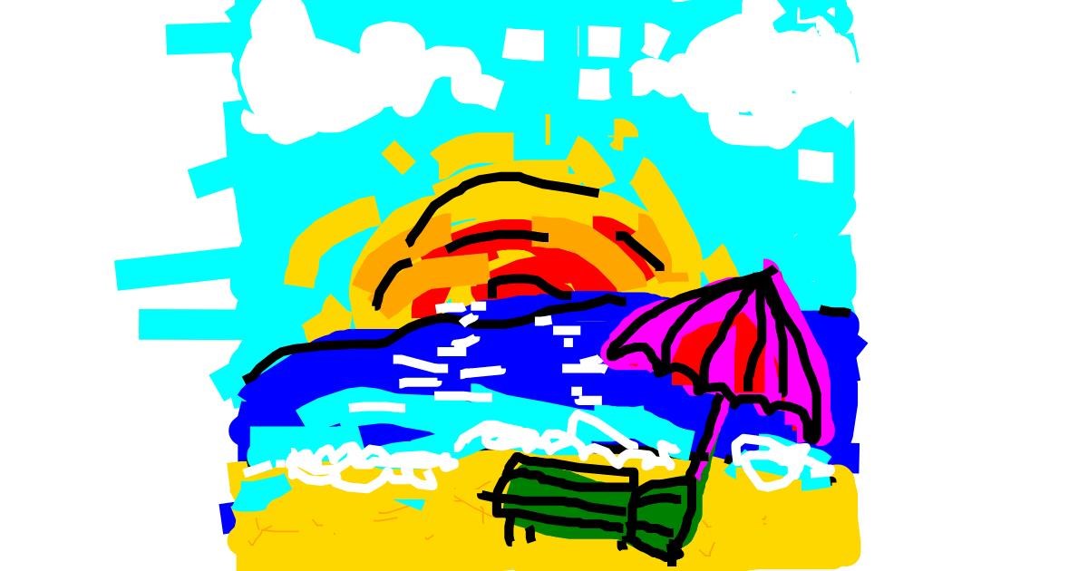 Drawing of Beach by Kiwi
