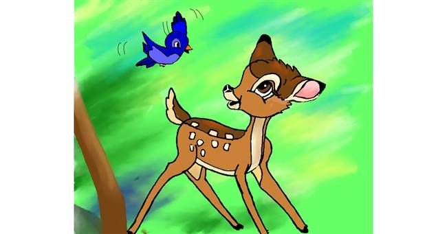 Drawing of Bambi by Cec