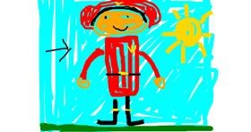 Drawing of Firefighter by Rhea MAE