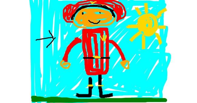 Drawing of Firefighter by Rhea MAE