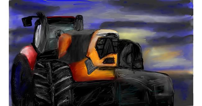 Drawing of Tractor by Mia