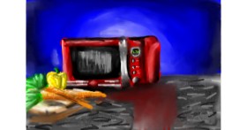 Drawing of Microwave by Mia