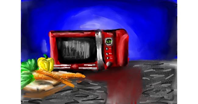 Drawing of Microwave by Mia