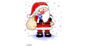 Drawing of Santa Claus by GreyhoundMama