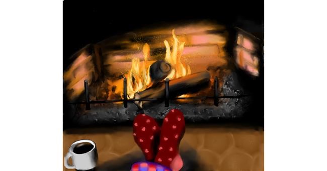 Drawing of Fireplace by RadiouChka