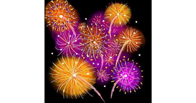 Drawing of Fireworks by Joze