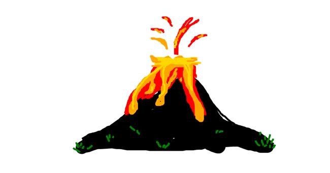 Drawing of Volcano by yi