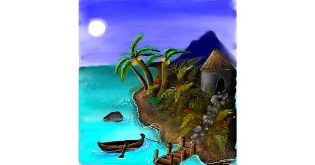 Drawing of Island by Leah