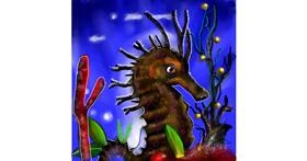 Drawing of Seahorse by Leah