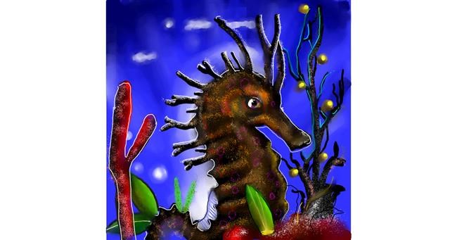 Drawing of Seahorse by Leah