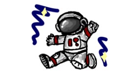 Drawing of Astronaut by Ray Piste