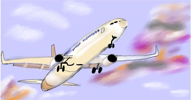Drawing of Airplane by Maggy