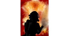 Drawing of Firefighter by Vinci