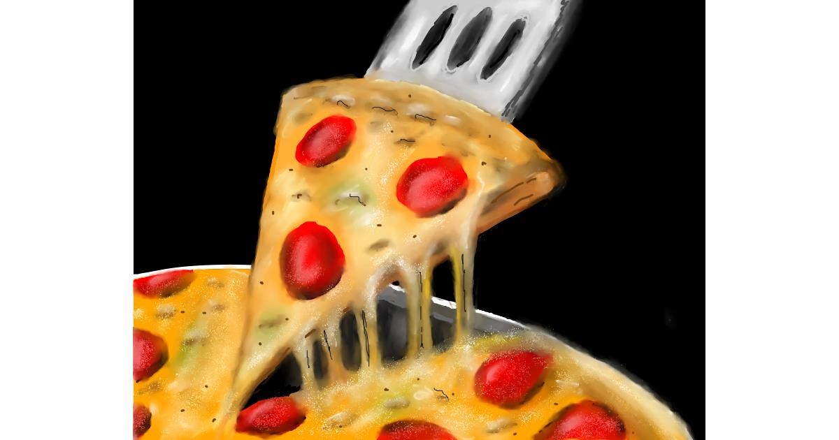 Drawing of Pizza by ELLE