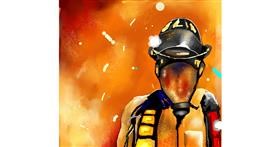 Drawing of Firefighter by Elliev