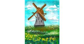 Drawing of Windmill by Yuri