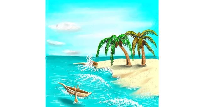 Drawing of Beach by Andromeda