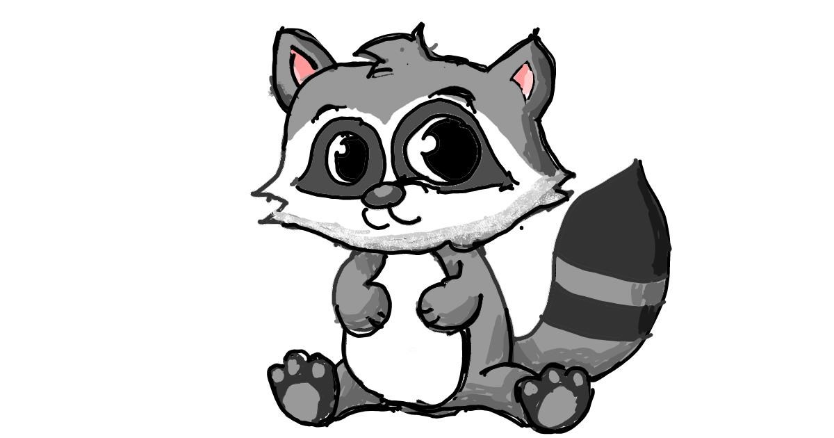 Drawing of Raccoon by ThasMe13