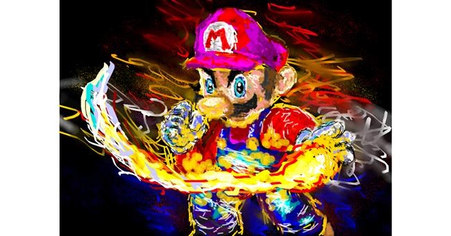 Drawing of Super Mario by teidolo