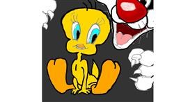 Drawing of Tweety Bird by Michelle