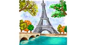 Drawing of Eiffel Tower by Andromeda