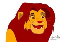 Drawing of Simba (Lion King) by !!KUROKURO!!