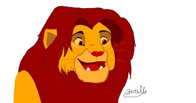 Drawing of Simba (Lion King) by 「☀︎RUG_BURN☀︎」