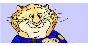 Drawing of Cheetah by Kim