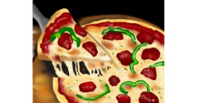 Drawing of Pizza by Cec