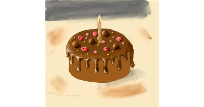 Drawing of Birthday cake by Andromeda