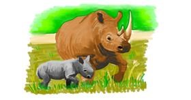 Drawing of Rhino by shiNIN