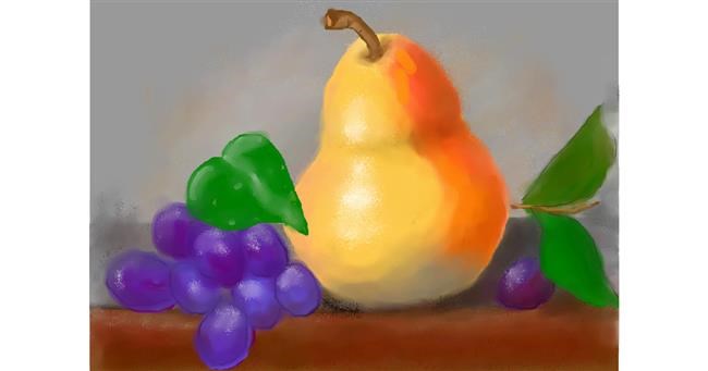 Drawing of Pear by Debidolittle