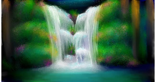 Drawing of Waterfall by Audrey