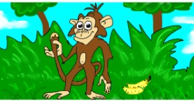 Drawing of Monkey by Swimmer