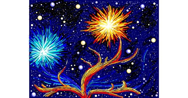 Drawing of Fireworks by Vulpix