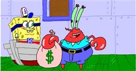 Drawing of Mr. Krabs (spongebob) by InessA