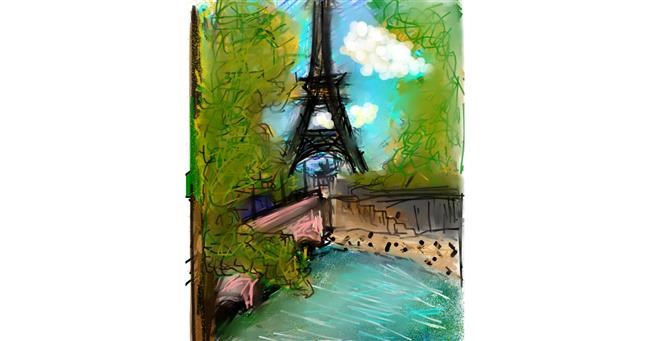Drawing of Eiffel Tower by Mea