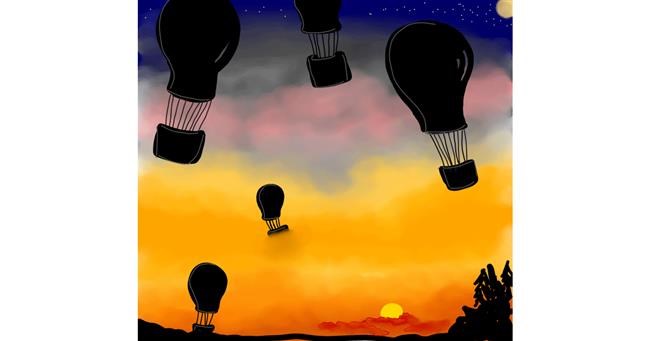 Drawing of Hot air balloon by Snowy