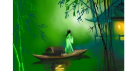 Drawing of Bamboo by Moon