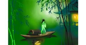Drawing of Bamboo by Moon