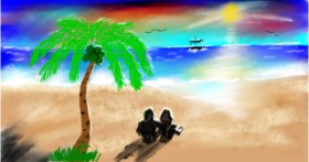 Drawing of Beach by Andy