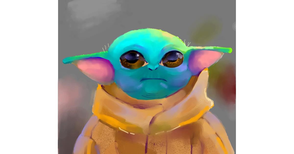 Drawing of Baby Yoda by Ja