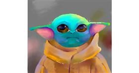 Drawing of Baby Yoda by Ja