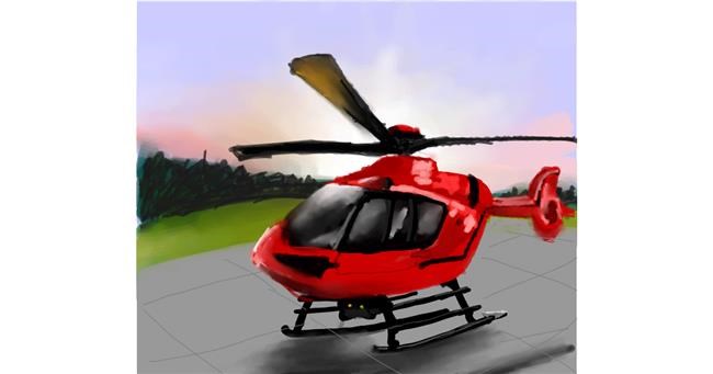 Drawing of Helicopter by Muni